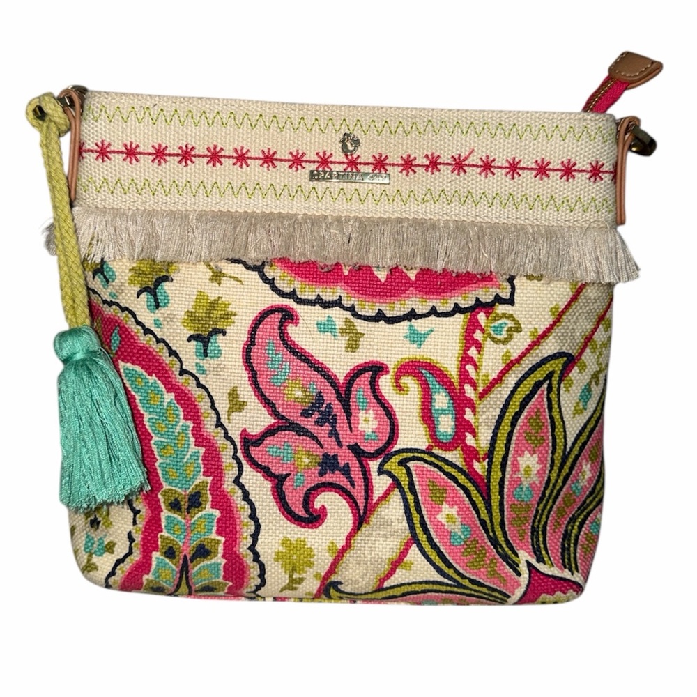 Spartina 449 Salt Meadow Boho Hipster Canvas Crossbody Bag